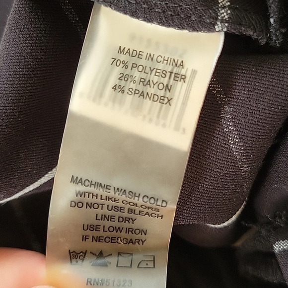 Vince Camuto Womens Black Grid Print Pants Academia Career Office - Size 10 - Picture 9 of 9